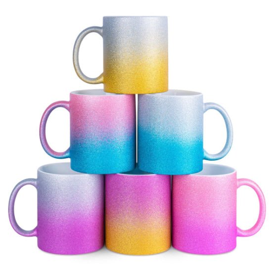 Glitzertasse mit Farbverlauf - Pink / Lila - Orben Fix