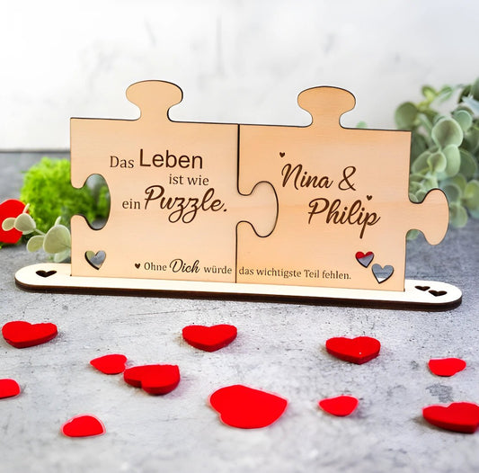 Holz - Puzzleteile mit Gravur - Orben Fix