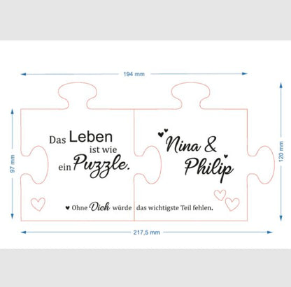 Holz - Puzzleteile mit Gravur - Orben Fix